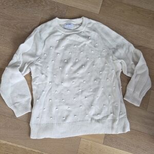 OLD NAVY | Dove White Textured Crew Neck Sweater
